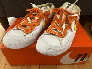 SACAI × NIKE BLAZER LOW "MAGMA ORANGE" NIKE WHITE 25.5