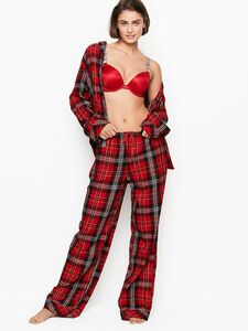 * stock sale . profit!! Victoria z Secret flannel long pyjamas check L, Short size