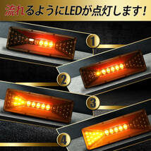 トラック LED テールランプ 汎用 社外品 24V 薄型 シーケンシャル 流れるウインカー led テールライト ファイバー Lサイズ K-118-02_画像5