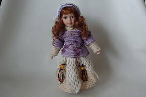  antique doll West doll bisque doll [ lavender sweater . lacework skirt ....... like European doll ] ceramics and porcelain made 