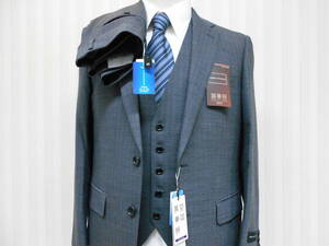 A5 新品春秋☆KANSAI YAMAMOTO☆グレーシャドー☆スリーピースStandard Suit ! 高級スーツ　852-49-49