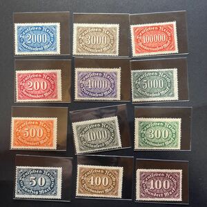 FU0103 ドイツ 切手　外国切手　1922年　第二次数字切手　12枚セット　未使用