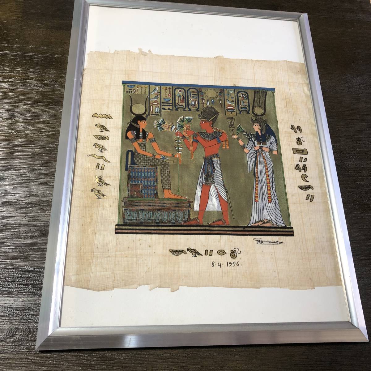 ■古布画 古代エジプト 布 1996年 額■サ1, 美術品, 絵画, その他