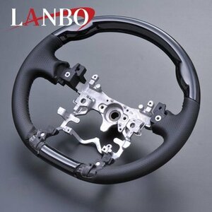 【M's】トヨタ プリウス 30系(ZVW30) LANBO ノーマルグリップ コンビステアリング(黒木目調/ブラックレザー) LST070 PRIUS ランボ ハンドル