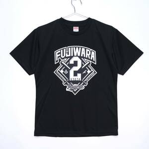 【送料無料】千葉ロッテマリーンズ/藤原恭大選手ロゴTシャツ(ブラック)/ドライ生地/Mサイズ