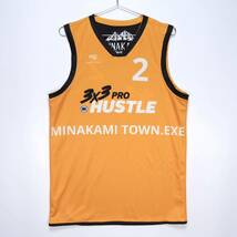 【送料無料】MINAKAMI TOWN.EXE/3x3 PRO HUSTLE/#2 ユニフォーム/リバーシブル/バスケットボール/ブラック/イエロー/Lサイズ_画像3