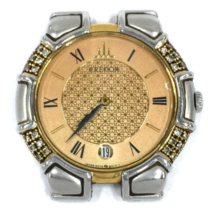 セイコー クレドール SS×18KT 石付 デイト クォーツ 腕時計 9579-6040 メンズ ジャンク品 フェイスのみ SEIKO