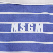 エムエスジーエム/MSGM 長袖 ブラウス トップス ロングシャツ ストライプ柄 バンドカラー 綿100％ 40 ブルー 白[NEW]★51DH00_画像5