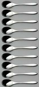 * Lucky wood ma reel tea spoon 10ps.@ high class 18-10 stainless steel use mirror finishing made in Japan new goods 