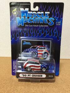 1/64 MUSCLE MACHINES マッスルマシーンズ 00 PT CRUISER 02-78 PT クルーザー 2000 アメリカ国旗