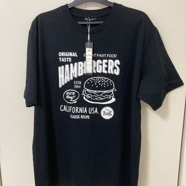 新品 半袖tシャツ LLサイズ ロゴTシャツ プリントTシャツ タグ付き 半袖 シャツ 黒 ブラック
