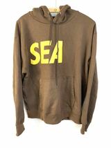 ●Lサイズ WIND AND SEA SEA Hoodie Sea Brown-Sd Yellow ウィンダンシー シー フーディー シー ブラウン イエロー パーカー●_画像1