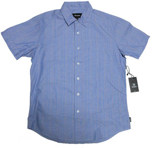 BRIXTON Bliss k ton STUART short sleeves shirt S size blue stripe 