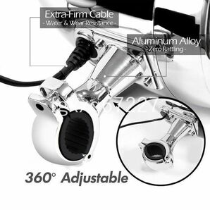 KT130:★人気★ 高性能 4インチ 防水 オートバイ ATV Bluetooth スピーカー 300W D級アンプ内蔵 クロームの画像2