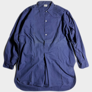 NOS! 40's フレンチ ブルー メティス コットンリネン グランパ ドレス シャツ french blue metis cotton linen grandpa shirts デッド dead