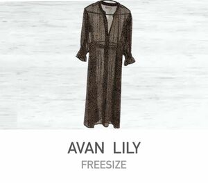 【新品未使用】AVAN LILY ヒョウ柄シースルーガウン