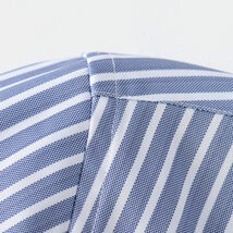 P235-L新品DCKMANY■ストライプシャツ メンズ 長袖 ワイシャツノーアイロン 形態安定 ビジネスシャツ シルクのような質感/ライトグリーン_画像10