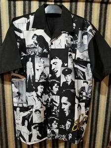 美品　古着　エルヴィスプレスリー（XLサイズ）ELVIS PRESLEY　 ロカビリーシャツ　クレイジーシャツ　フォト柄シャツ