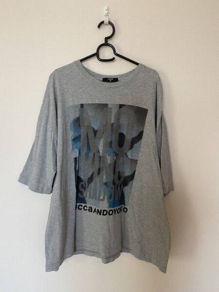 美品◆CABANE de ZUCCA ロゴプリントTシャツ◆5分袖◆グレー◆M メンズ