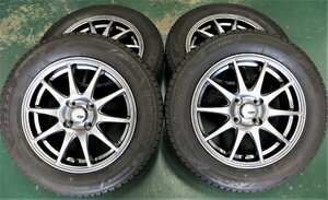 中古 美品ホイール バリ山スタッドレスセット 15インチ ブリジストン VRX3 175/65R15 5.5J+43 4H100 アクア ヤリス フィールダー