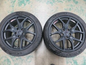 タイヤ溝有り SSR GTV03 18インチ ミシュラン 245/40R18 5Ｈ PCD114.3 8.5J +30 2本のみ ドリ車 ドリケツ ランエボ シルビア スカイライン