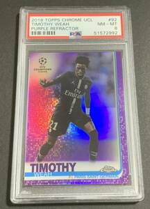 2018-19 Topps Chrome UEFA Champions League Timothy Weah /250 92 RC Rookie PSG PSA 8 ティモシー・ウェア　ルーキー　250枚限定