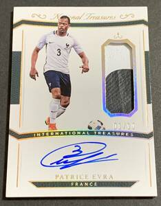 2018 Panini National Treasures Patrick Evra Patch Auto 01/10 No.IT-PEV エブラ　直書サイン　パッチ　10枚限定　ファーストナンバー