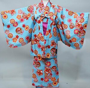  kimono Junior wakwak kimono 6 point set woman . girl festival clothes thousand capital four season size 7~8 -years old for new goods ( stock ) cheap rice field shop NO38683