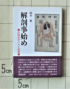 岡本喬 『解剖事始め 山脇東洋の人と思想』 1988年 推薦文：森谷尅久 京都古方医 日本最初の腑分観蔵 六角獄舎 傷寒論 後藤艮山 荻生徂徠