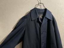 ◯ Vintage BURBERRY ネイビー ステンカラー コート / バーバリー バルカラー ネイビー 紺 OLD M Mens #Sirchive_画像9