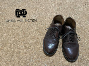 ◯ Vintage DRIES VAN NOTEN フルブローグ レザーシューズ / ドリスヴァンノッテン ウィングチップ 革靴 40 26cm ブラウン Mens #Sirchive