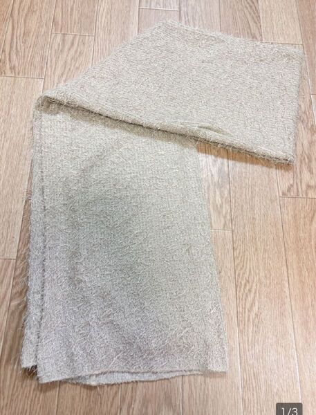 レディース ストールマフラー シャギー ベージュ 美品