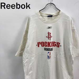 【人気】Reebok/リーボック 半袖 Tシャツ NBA ヒューストン ロケッツ コットン バスケットボール ホワイト サイズXL/S5610