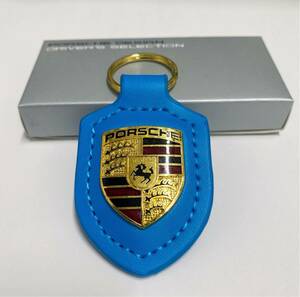 PORSCHE ポルシェ クレスト キーホルダー　水色