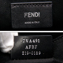 中古美品 フェンディ クラッチバッグ ロゴ フラット スリム 7VA491 ブラック FENDI リストレット付 2way セカンドバッグ 黒革 イタリア製_画像4