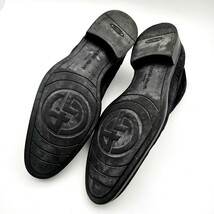 GIORGIO ARMANI ジョルジオ アルマーニ ビジネスシューズ 革靴 スエード Uチップ 外羽 ブラック サイズ43 メンズ 512-1_画像4