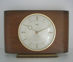 イギリス製 METAMEC 木製 置時計 ゼンマイ 機械式 手巻 アンティーク レトロ ヴィンテージ インテリア 英国