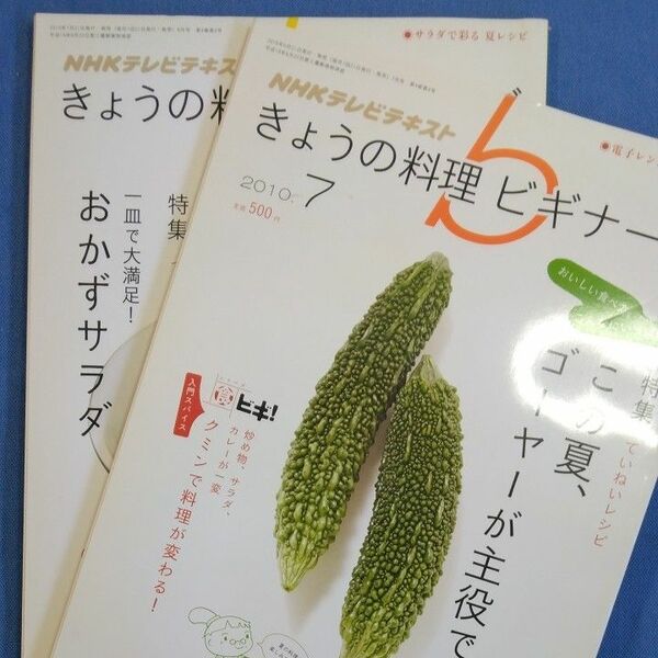 ＮＨＫ　きょうの料理ビギナーズ ２０1０年７月号 と８月号の2冊