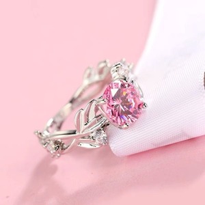 S925 SP top class CZ pink o Lee Brief ring 10 number 11 number ring silver free shipping anonymity delivery unused 