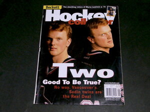 NHL Beckett Hockey Collector #123 2001年 1月号 Henrik Sedin Daniel Sedin ヴィンテージ カード アイスホッケー