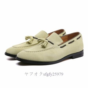 A241F新品人気ローファー スリッポン ドライビングシューズ 本革 メンズシューズ スエード革 BROGUE タッセル 通気 牛革D