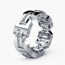 A317J☆新品人気指輪 輪の形 ダイヤモンド アクセサリー リング 透かし彫り オシャレ 色とサイズ選択可B_画像7