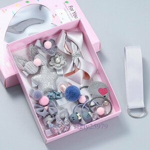 A190J* new goods hairpin hair ornament hair elastic for children girl pretty . stop dressing up dressing up 18 point set for children hair accessory set B