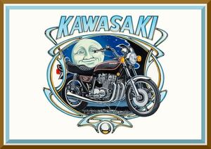 ポスター★David Mann『KAWASAKI Z1000 LTD』 カワサキ アートポスター★デイビッド・マン/KZ1000LTD/Z1000