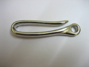 真鍮製　ベルトフック　キーフック　Ｌサイズ　ニッケル　＋　真鍮製二重リング　ニッケル