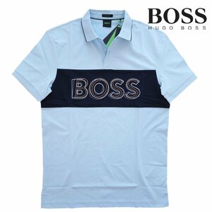 * new goods * Hugo Boss * refreshing ..BOSSte Caro go polo-shirt short sleeves T-shirt 2XL light blue *HUGO large . sho flat favorite Polo neck 