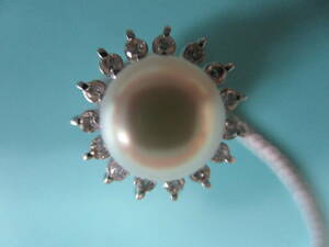  moist . pink color ***... pearl 7.0 millimeter * platinum 900 diamond 0.15 carat tiepin * tie tack 