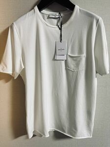 3040】新品2.8万【GRAN SASSO / グランサッソ　44　Ｖintage仕様のジャージーストレッチのコットンTシャツ】ホワイト