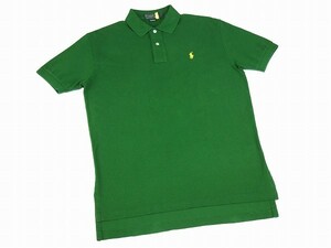 美*クリーニング済*POLO BY RALPH LAUREN ポロラルフローレン*インパクト21正規品*緑系*コットン100％*メンズ*半袖ポロシャツ*L*春夏