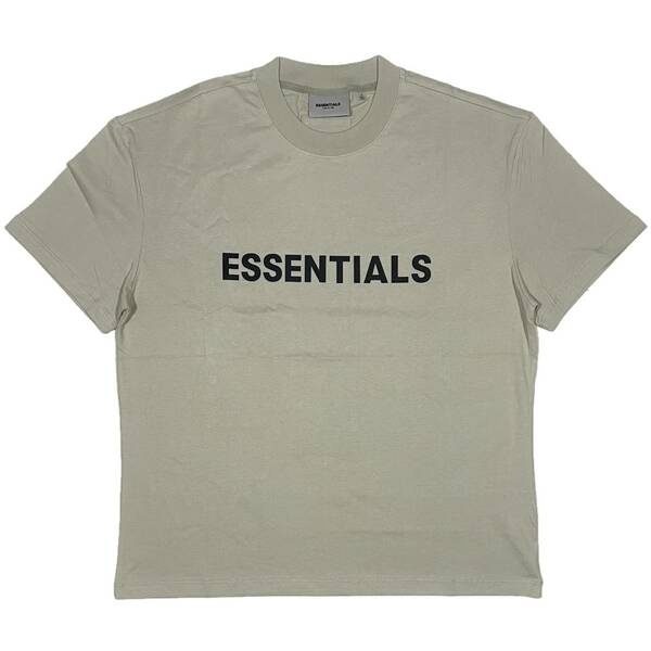 [並行輸入品] FEAR OF GOD FOG ESSETIALS エッセンシャルズ フロント 3Dロゴ 半袖 Tシャツ (カーキ) (XL)